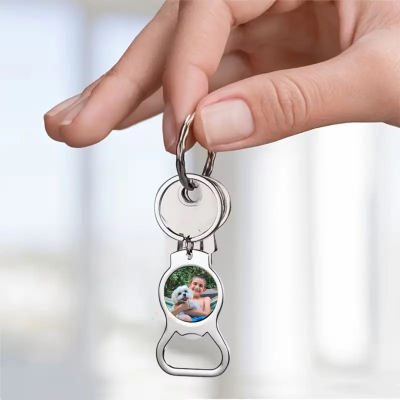 .breloc deschizator personalizat, poza/ text din metal, model ya-08